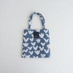 【美品】ミナペルホネン mina perhonen *bird garden ミニバッグ*手提げかばんbag鞄バードガーデンライトブルー系1121【22L12】