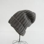//アーメン ARMEN *アルパカ混リブニット帽*キャップ帽子チャコールグレー系(ha33-2310-192)【62J32】