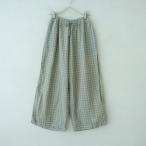 【定価1.8万】アーメン ARMEN *コットンボイルギンガムチェックイージーパンツ*ワイドウエストゴム(j33-2406-328)【01G42】