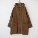 【美品/定価3.6万】アーメン ARMEN *ダブルフェイスフードコート*1ライトブラウンロング無地(jjk33-2512-415)【11A62】