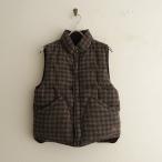 アーメン ARMEN *チェックコーデュロイダウンベスト*ウール混ノースリーブ中綿アウタージャケット1221【42L12】