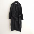 ショッピングARMEN //アーメン ARMEN *コットンダブルブレストトレンチコート*3墨黒ライトコートベルト付きダブルボタン綿ツイル(jk2-2311-320)【31L32】