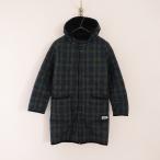 //アーメン ARMEN *フーディリバーシブルキルティングコート*0チェックタフタ×ブラック無地フリース4ポケット(jk2-2312-41)【71L32】