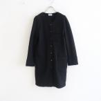 //【定価3.4万】アーメン ARMEN *ノーカラーキルティングコート*ブラックコットンポリエステルスナップボタン(jk2-2401-421)【70B42】