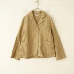 ショッピングARMEN アーメン ARMEN*ドビーストライプステンカラーセンターベントジャケット*コットン起毛カーキベージュ羽織(jk2-2403-459)【41D42】