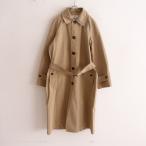 ショッピングARMEN アーメン ARMEN *シングルブレストトレンチコート*キャメルコットンギャバスロートタブベルト付きアウター(jk2-2409-447)【12J42】