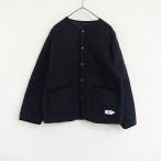 アーメン ARMEN *ノーカラーキルティングジャケット*1ダークネイビー起毛カルゼ中綿入りスナップボタン羽織(jk2-2510-603)【02K52】