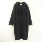 エヴァムエヴァ evam eva *ショールカラーウールコート*1墨黒チャコールチェスターコート起毛裏地付き羽織(jk2-2511-203)【70L52】