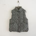 //【美品】アーメン ARMEN *リバーシブルダウンベスト*中綿羽毛コットン綿コーデュロイ花柄×無地羽織上着(jk25-2312-64)【62L32】