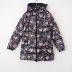 キャスキッドソン Cath Kidston *フード付きリバーシブルダウンコート*S羽毛中綿花柄/黒羽織アウター上着(jk25-2512-162)【40A62】