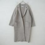 ショッピングzara 【美品】ザラ ZARA *ウール混ニット羽織コート*毛グレーベージュロング上着アウター(jk25-2512-281)【41A62】