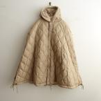 [2024AW/ обычная цена 1.5 десять тысяч ]ta ион TAION *DOWN CAPE*1 перо тканый пончо жакет пальто обратная сторона боа с капюшоном бежевый (jk27-2511-20)[30L52]