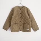 ショッピングARMEN //アーメン ARMEN *ノーカラーキルティングジャケット*2カーキベージュ中綿キルト(jk33-2310-713)【90K32】