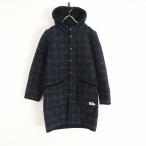 //アーメン ARMEN *チェック×フリース キルトフーディリバーシブルコート*0黒ブラックグリーン系キルティング(jk33-2311-627)【01L32】