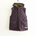 ショッピングARMEN アーメン ARMEN *キルティングリバーシブルフーディベスト*2フリース中綿キルトダークパープルブラウン(jk33-2411-2)【70L42】