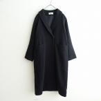 【定価5.1万】エヴァムエヴァ evam eva *ラムウールローブコート*1黒ブラック無地ショールカラー(jk33-2510-84)【70K52】