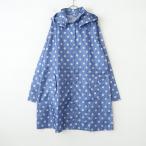 ショッピングキャスキッドソン キャスキッドソン Cath Kidston *ドット柄フード付きレインコート*グレーブルー×ホワイト収納袋付ラグラン(jk4-2508-2)【40I52】