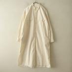 //【定価2.7万】アーメン ARMEN*SLUB CHAMBRAY LONG SHIRT*2ワンピース綿コットン長袖アイボリーラウンドヘム(k4-2311-255)【51L32】