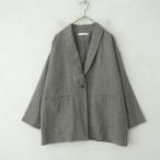 【美品/定価4.5万】エヴァムエヴァ evam eva *ウールジャケット*毛グレーショールカラー羽織上着(kjk25-2510-733)【52K52】