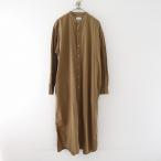 ショッピングARMEN //アーメン ARMEN *コットンバンドカラーシャツワンピース*3カーキブラウン茶フロントボタン羽織ロング(m1-2311-266)【62K32】