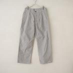 【定価3.0万】アーメンARMEN *HEAVY WEIGHT HERRINBONE ONE-TUCK PANTS*1ストレート綿コットン比翼グレー(m4-2403-208)【42D42】