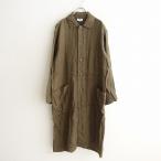 【定価4.4万】アーメン ARMEN *リネンヘリンボーンオーバーサイズコート*1グリーン系ダークカーキ麻ロング(Mjk33-2308-890)【81I32】