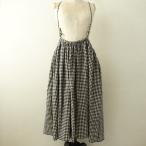 【定価3.9万】ヴェリテクール Veritecoeur *コットンウールギンガムチェックスカート*F肩紐付きネイビー(msk33-2511-201)【60L52】