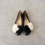 [ не использовался ]so world uryunSoir de Lune * с мехом балетки 37/23.5* Flat туфли-лодочки кожа чёрный (sh7-2508-98)[11I52]