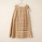 ショッピングsk2 うさと usaato *巻きスカート*ラップスカート手紡ぎ手織り天然素材天然草木染ロングフレアスカートポケット(sk2-2512-208)【60A62】