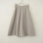 プラージュドゥシャルム Plage de Charme *ヘリンボーンツイードフレアスカート*34グレーウール混裁ち切り(sk2-2512-46)【10A62】