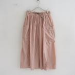 【美品】アンドワンダー×ザラ and wander×ZARA *ナイロンギャザースカート*M/28ピンクゴムフレアロング(sk25-2601-570)【72B62】