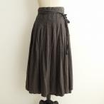 アーメン ARMEN *コットングレンチェックプリーツラップスカート*0ダークグレー系巻き(sk33-2212-68)【42L22】