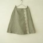 【美品】 リゼッタ Lisette リネンウールラップスカート -【中古】【13L12】