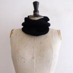 // Margaret Howell MARGARET HOWELL * шерсть кашемир вязаный шарф снуд *F чёрный тубус форма muffler защита горла "neck warmer" (st25-2402-119)[72B42]