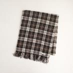 【2023AW/定価1.5万】アーメン ARMEN *ウールカシミヤフリンジストール ベージュ×ブラウン*羽織マフラー(st25-2409-376)【71J42】
