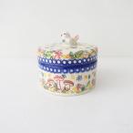 // Poe lishupota Lee Polish Pottery * бардачок раунд маленькая птица лес. еж *[ керамика ](wa85-2402-88)[21C42]