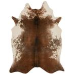 【並行輸入品】ラグ カーペット フェイクカウレザー COFFEE/IVORY 116×152cm