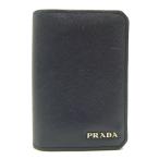 [10/15 до! заем 48 раз нет банковский процент ][ Гиндза магазин ]PRADA Prada футляр для карточек кожа темно-синий женский * мужской DH75904