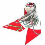 ［銀座店］HERMES エルメス ツイリー Grenadine グエレナディン 馬着 スカーフ シルク100％ ホワイト/レッド レディース DH77819