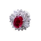 [. талант головной офис ]Non Brand non бренд * с одной стороны только Pt900 0.37ct рубин бриллиант серьги Pt900 платина женский DH82115