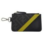 [. талант головной офис ]FENDI Fendi диагональный 7M0164A9XS футляр для карточек покрытие парусина черный мужской DH85806