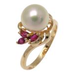 ショッピングルビー ［銀座店］Non Brand ノンブランド パール　ルビー リング・指輪 K18イエローゴールド 13号 レディース DH85933