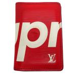 [. талант головной офис ]LOUIS VUITTON LV Louis * Vuitton × Supreme бур nai The -*du*poshuM67714 ( негодный номер ) футляр для карточек DH87299