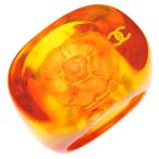 ［銀座店］CHANEL シャネル カメリア ココマーク リング・指輪 樹脂系 13.5号 オレンジ系 レディース DH90255