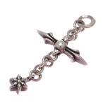 [. талант головной офис ]CHROME HEARTS Chrome Hearts #SV925 грузовик Cross очарование подвеска с цепью серебряный 925 женский * мужской DH90309