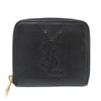 ショッピングイヴサンローラン ［飯能本店］Yves Saint Laurent イヴサンローラン GBL352906 二つ折り財布 レザー ブラック系 レディース DH90373