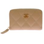 ［飯能本店］CHANEL シャネル クラシックジップ コインパース AP0216 コインケース キャビアスキン ベージュ系 レディース DH92005
