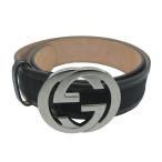 [. талант головной офис ]GUCCI Gucci Inter locking #90 114876 ремень парусина оттенок черного мужской DH92229