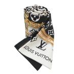 [ Гиндза магазин ]LOUIS VUITTON Louis * Vuitton частота - Comfi электронный .ruM78656 шарф шелк 100% оттенок черного женский DH95064