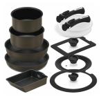 アイリスオーヤマ フライパンセット 12点 IH/ガス火対応 ダイヤモンドコートパン MEGI-12S ブラウンメタリック IRIS